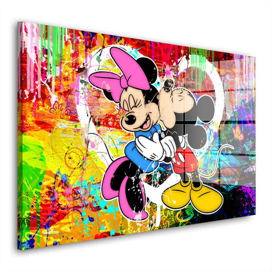 Minnie Pop Art Comic Acrylglasbild Wandbild Bild Wanddeko Wohnzimmer XL