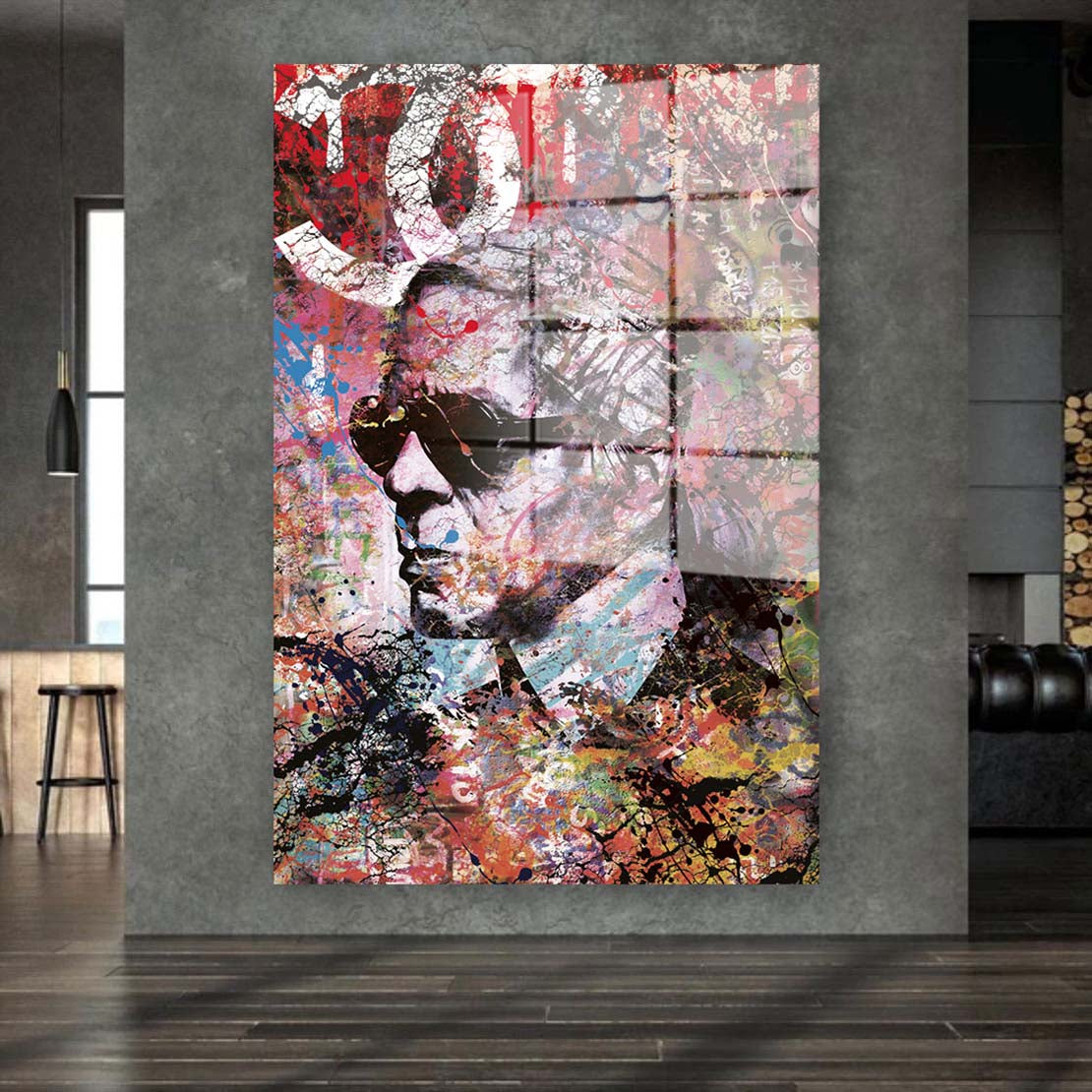 Modern Karl Pop Art Acrylglasbild Wandbild Bild Wanddeko Wohnzimmer XL