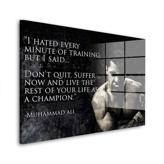 Motivation Boxer Zitat Acrylglasbild Wandbild Bild Wanddeko Wohnzimmer XL