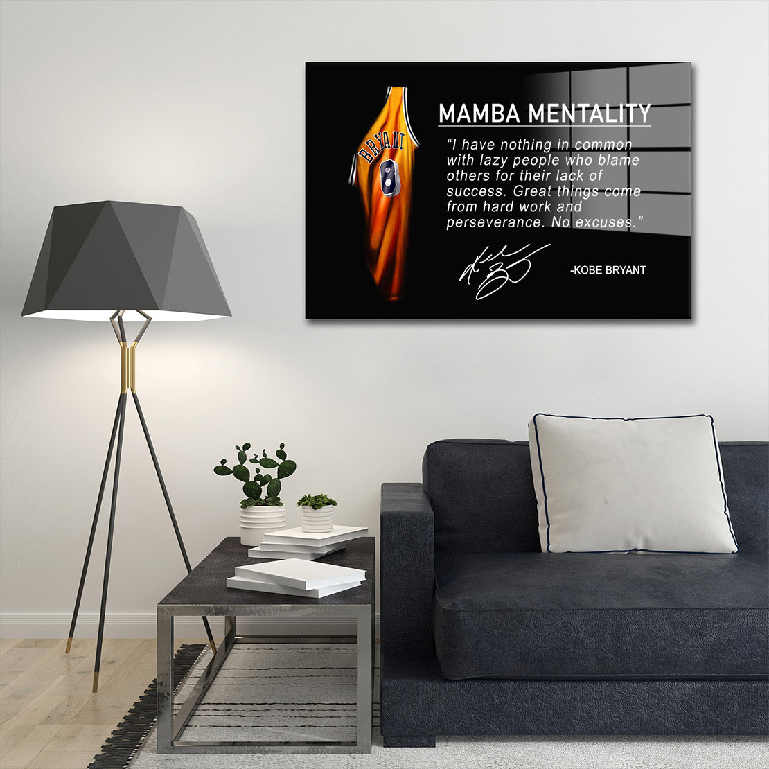 Motivation Basketball Mentalität Zitat Acrylglasbild Wandbild Bild Wanddeko Basketball XL