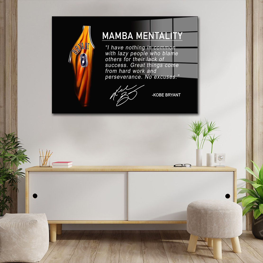 Motivation Basketball Mentalität Zitat Acrylglasbild Wandbild Bild Wanddeko Basketball XL