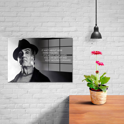 Motivation Boxer Zitat Acrylglasbild Wandbild Bild Wanddeko Wohnzimmer Film Rocky