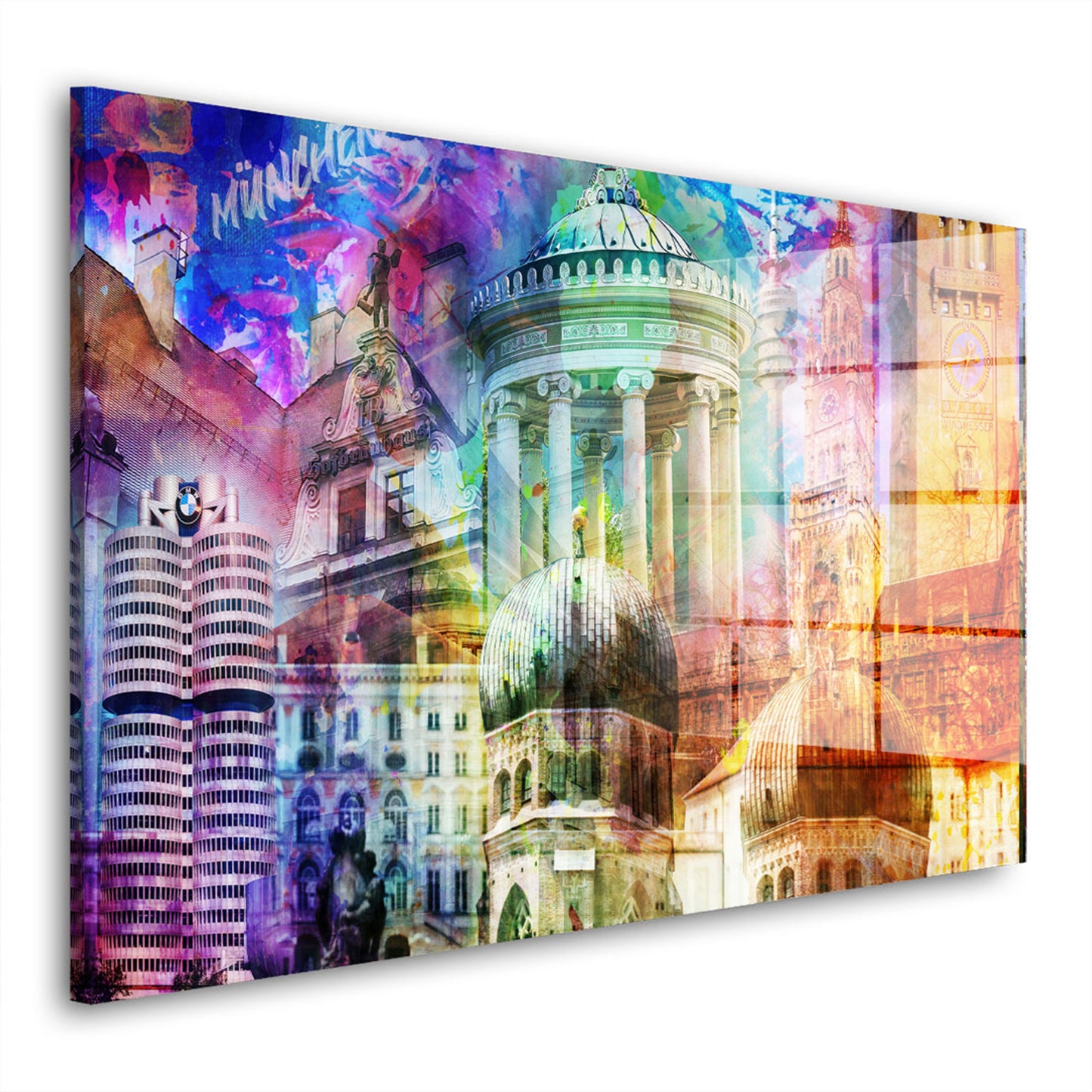 München Pop Art Acrylglasbild Wandbild Bild Wanddeko Wohnzimmer XL