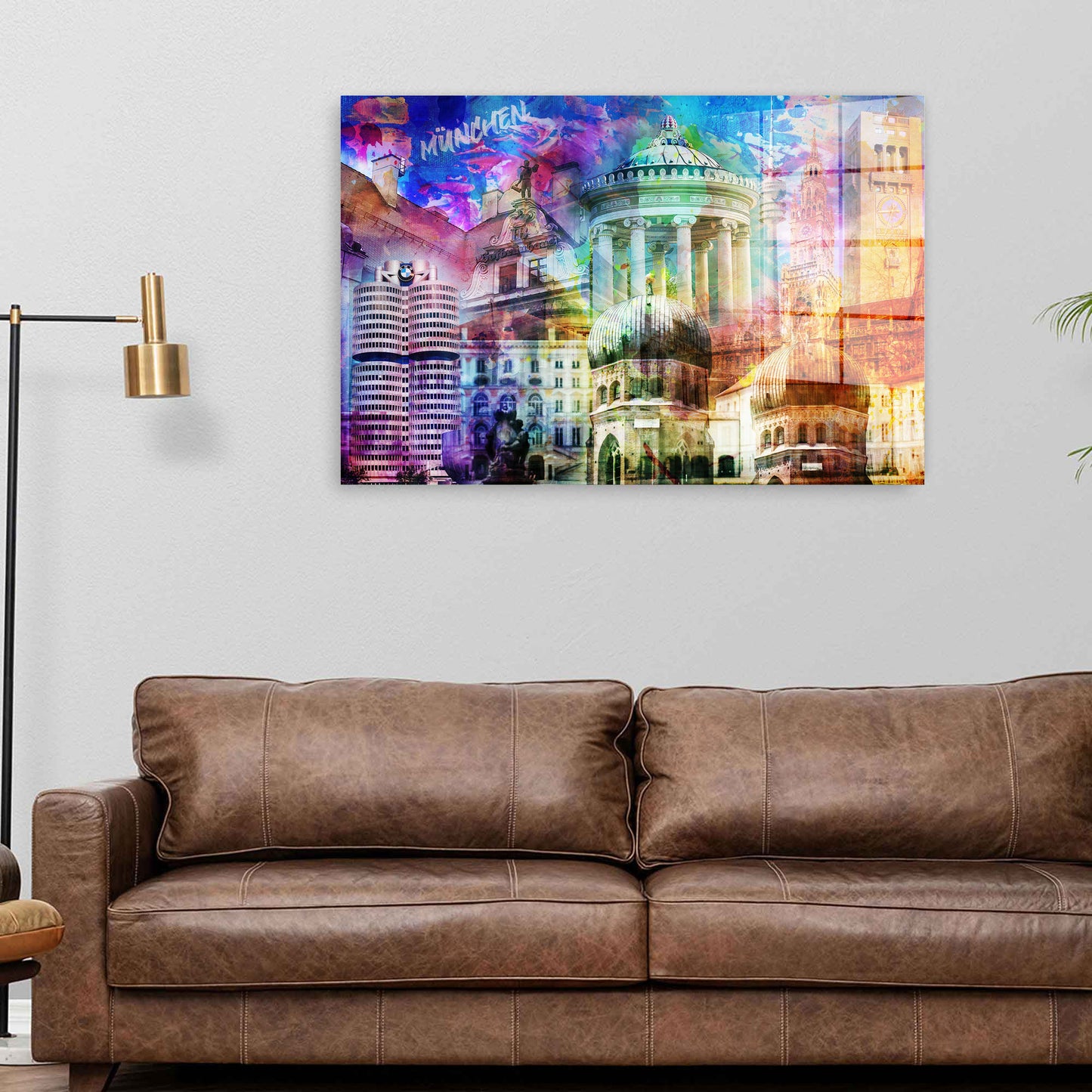 München Pop Art Acrylglasbild Wandbild Bild Wanddeko Wohnzimmer XL