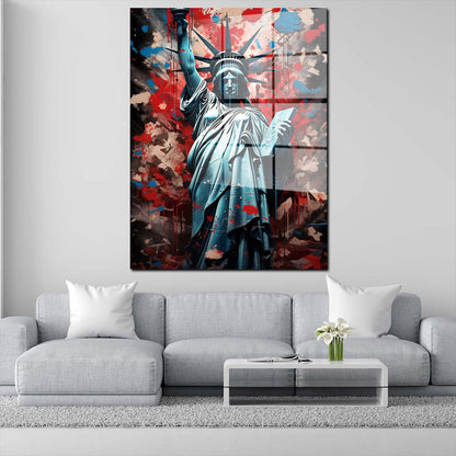 New York Freiheitsstatue Acrylglasbild Wandbild Bild Wanddeko Wohnzimmer XL