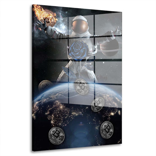 No Limits Space blue Acrylglasbild Wandbild Bild Wanddeko Wohnzimmer XL