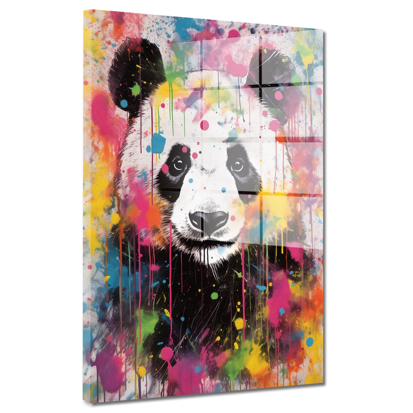 Panda Pop Art Colour Acrylglasbild Wandbild Bild Wanddeko Wohnzimmer XL