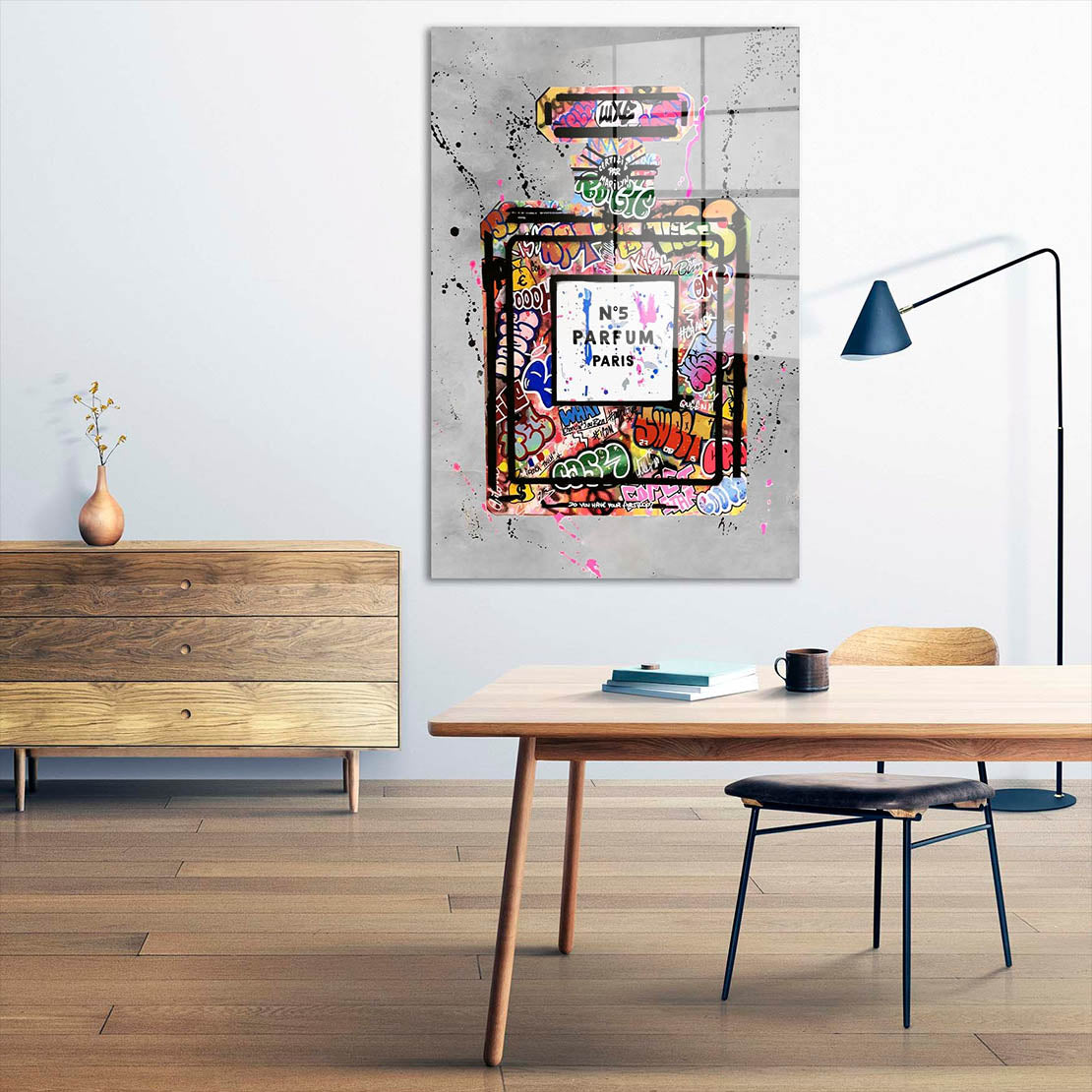 Parfüm Flasche Pop Street Art Acrylglasbild Wandbild Bild Wanddeko Wohnzimmer XL