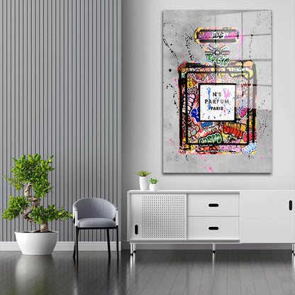 Parfüm Flasche Pop Street Art Acrylglasbild Wandbild Bild Wanddeko Wohnzimmer XL
