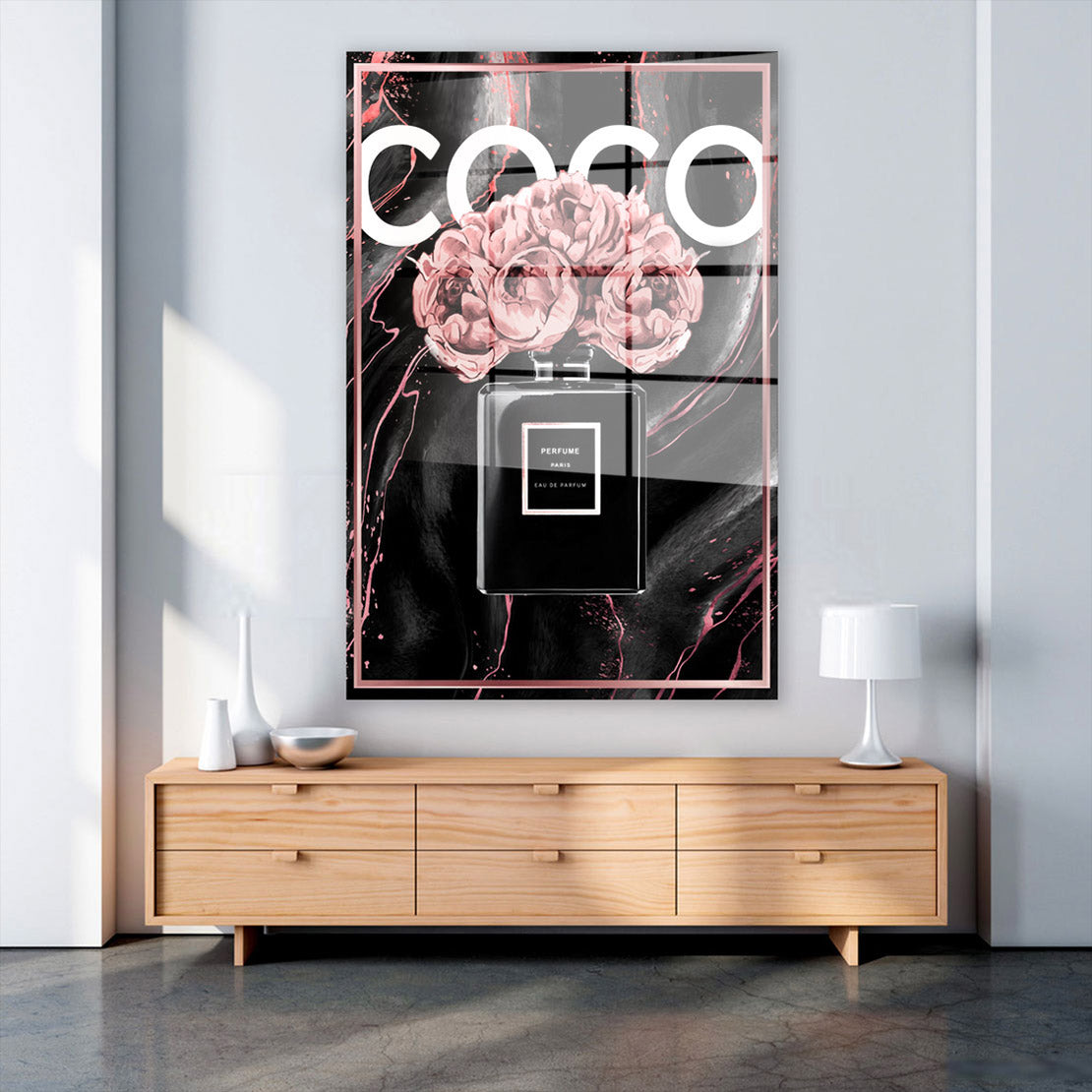 Parfüm Luxus Flasche Pop Art Acrylglasbild Wandbild Bild Wanddeko Wohnzimmer XL