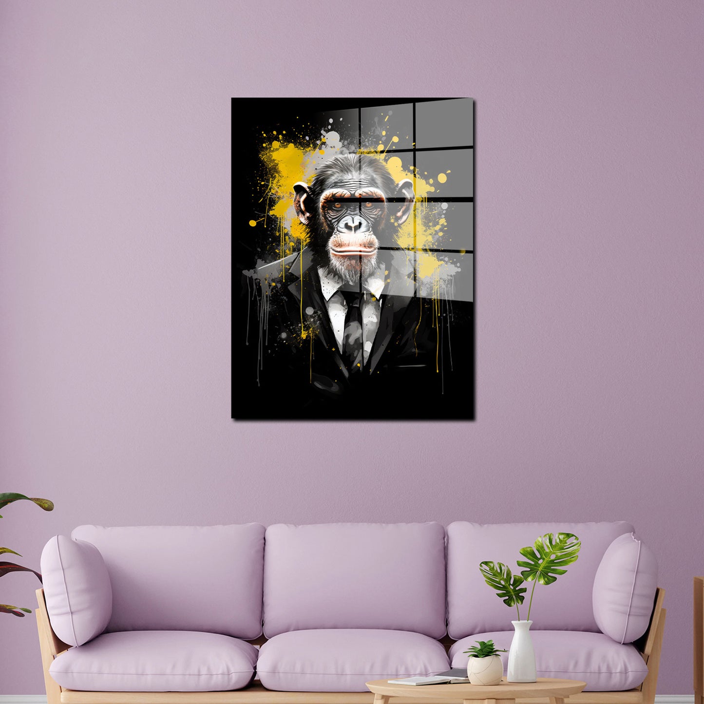 Pop Art Affe Dark Style Acrylglasbild Wandbild Bild Wanddeko Wohnzimmer XL