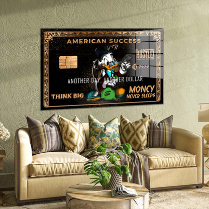 Pop Art American Success Duck Karte Acrylglasbild Wandbild Bild Wanddeko XL