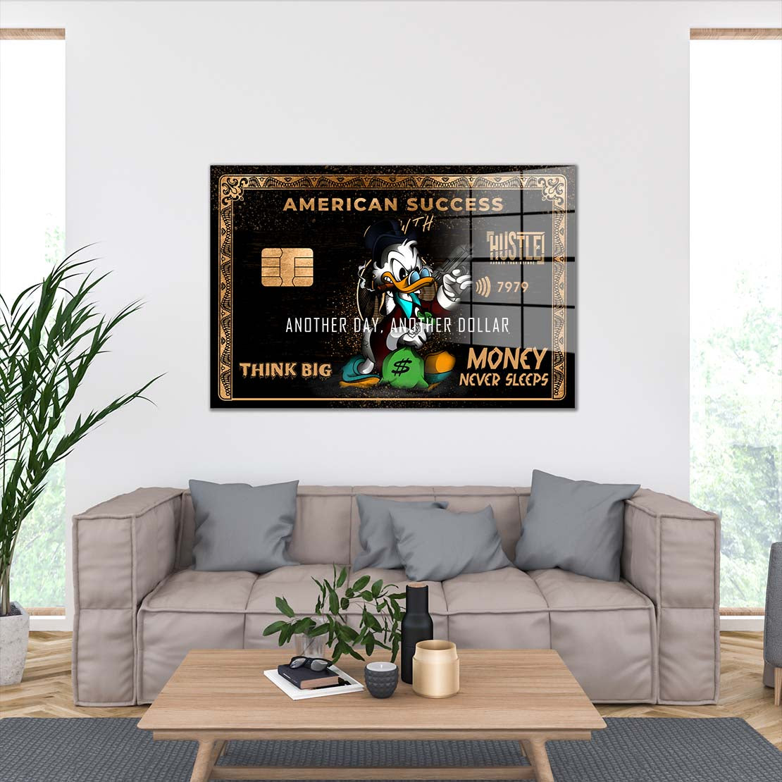 Pop Art American Success Duck Karte Acrylglasbild Wandbild Bild Wanddeko XL