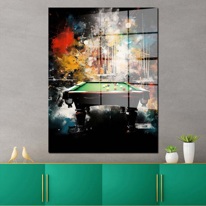 Pop Art Billardtisch Acrylglasbild Wandbild Bild Wanddeko Wohnzimmer XL