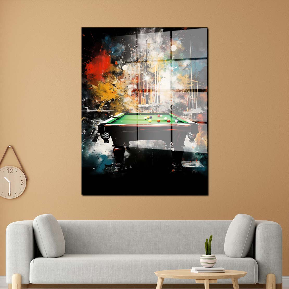 Pop Art Billardtisch Acrylglasbild Wandbild Bild Wanddeko Wohnzimmer XL