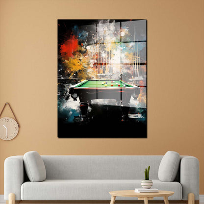 Pop Art Billardtisch Acrylglasbild Wandbild Bild Wanddeko Wohnzimmer XL