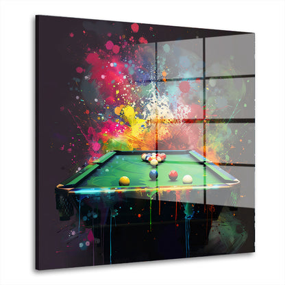 Pop Art Billardtisch Acrylglasbild Wandbild Bild Wanddeko Wohnzimmer XL