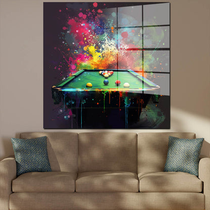 Pop Art Billardtisch Acrylglasbild Wandbild Bild Wanddeko Wohnzimmer XL
