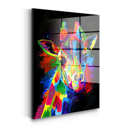Pop Art Colour Giraffe Acrylglasbild Wandbild Bild Wanddeko Wohnzimmer XL