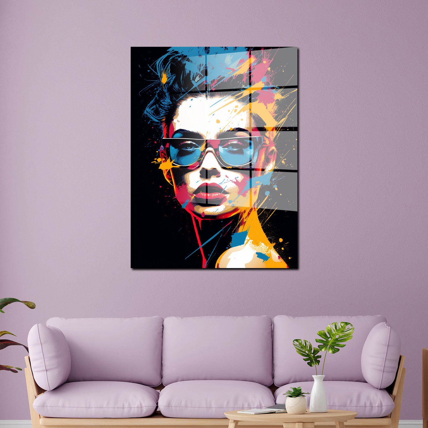 Pop Art Cool Girl Colour Acrylglasbild Wandbild Bild Wanddeko Wohnzimmer XL
