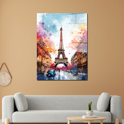 Pop Art Eiffelturm Paris Acrylglasbild Wandbild Bild Wanddeko Wohnzimmer XL