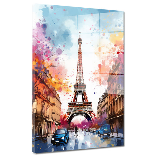 Pop Art Eiffelturm Paris Acrylglasbild Wandbild Bild Wanddeko Wohnzimmer XL