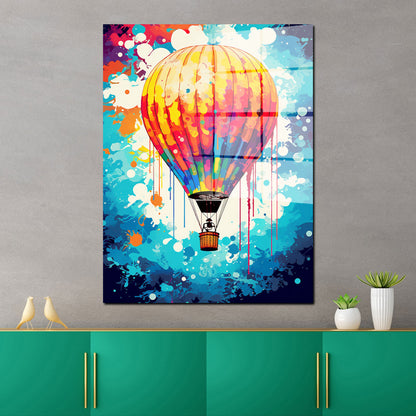 Pop Art Heißluftballon Acrylglasbild Wandbild Bild Wanddeko Wohnzimmer XL
