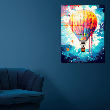 Pop Art Heißluftballon Acrylglasbild Wandbild Bild Wanddeko Wohnzimmer XL