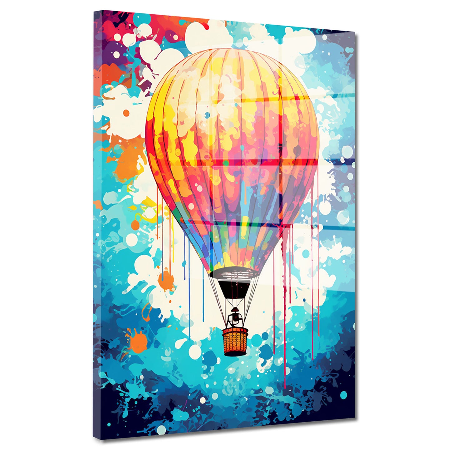Pop Art Heißluftballon Acrylglasbild Wandbild Bild Wanddeko Wohnzimmer XL