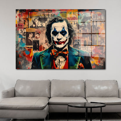 Pop Art Joker Newspaper Acrylglasbild Wandbild Bild Wanddeko Wohnzimmer XL