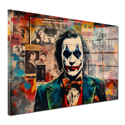 Pop Art Joker Newspaper Acrylglasbild Wandbild Bild Wanddeko Wohnzimmer XL