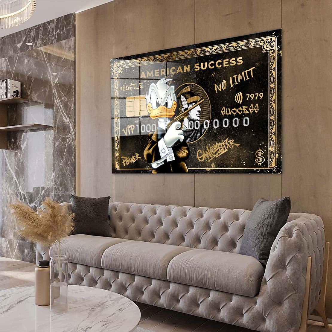 Pop Art Kunst Duck Gangster Acrylglasbild Wandbild Bild Wanddeko Wohnzimmer XL