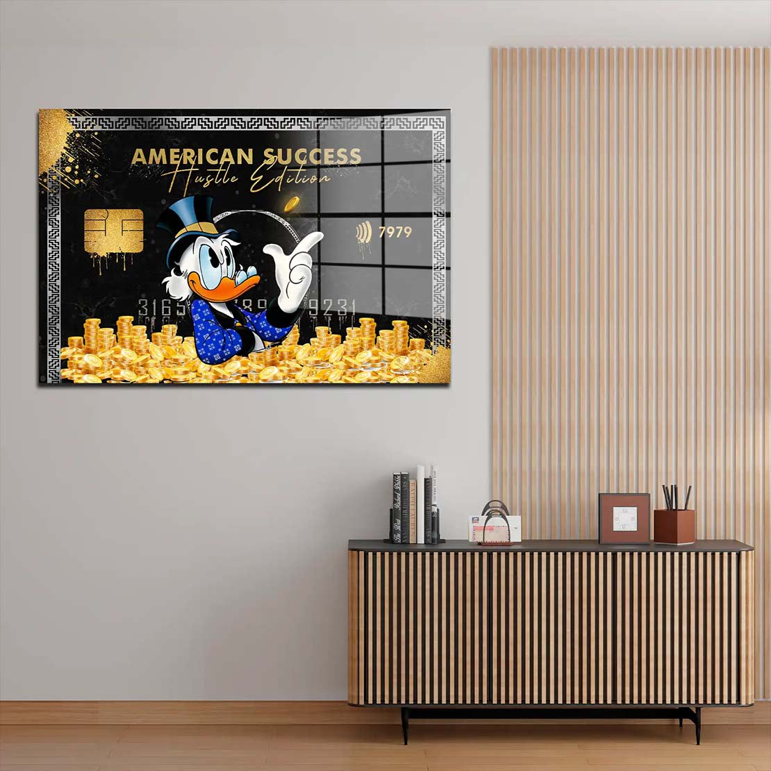 Pop Art Kunst Duck Hustle Acrylglasbild Wandbild Bild Wanddeko Wohnzimmer XL