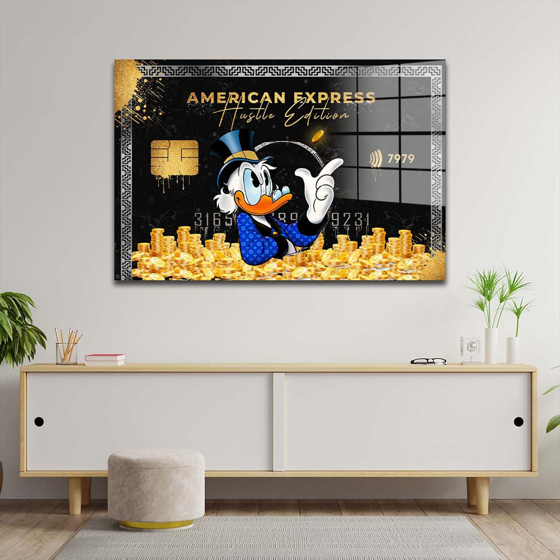 Pop Art Kunst Duck Karte Comic Acrylglasbild Wandbild Bild Wanddeko Wohnzimmer XL