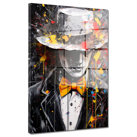 Pop Art Mann mit Fliege Acrylglasbild Wandbild Bild Wanddeko Wohnzimmer XL