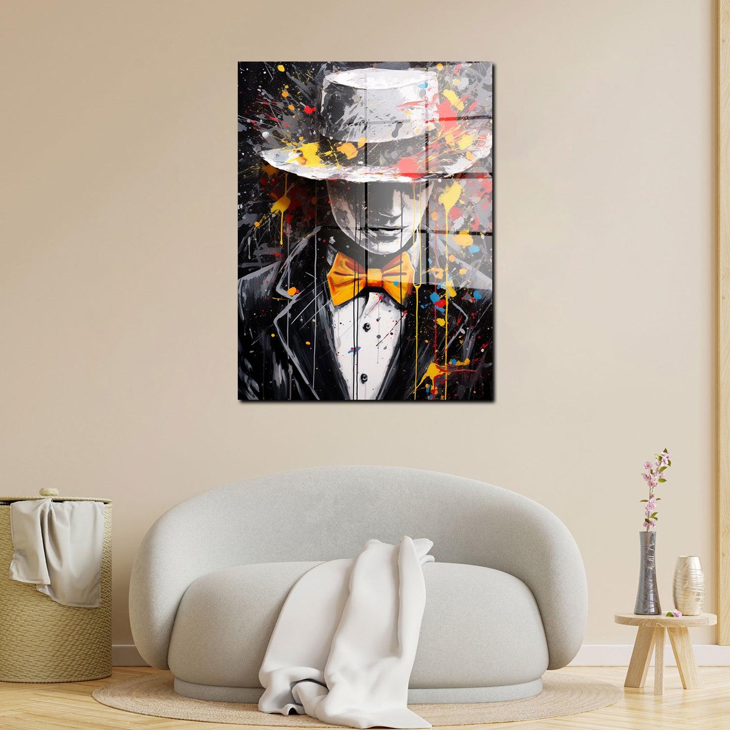 Pop Art Mann mit Fliege Acrylglasbild Wandbild Bild Wanddeko Wohnzimmer XL