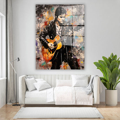 Elvis Musiker King Acrylglasbild Wandbild Bild Rock 'n' Roll Wohnzimmer XL