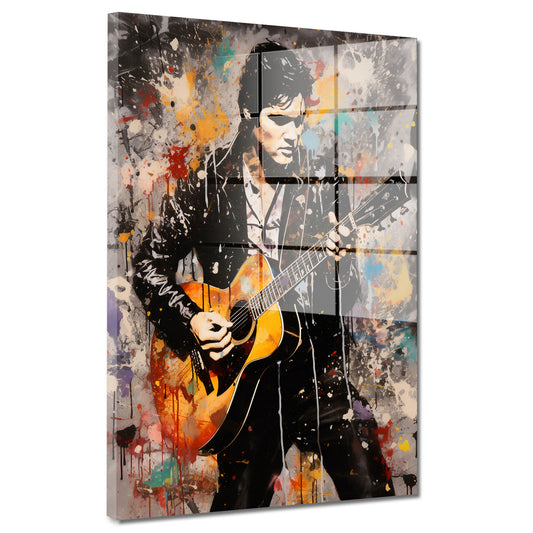 Elvis Musiker King Acrylglasbild Wandbild Bild Rock 'n' Roll Wohnzimmer XL
