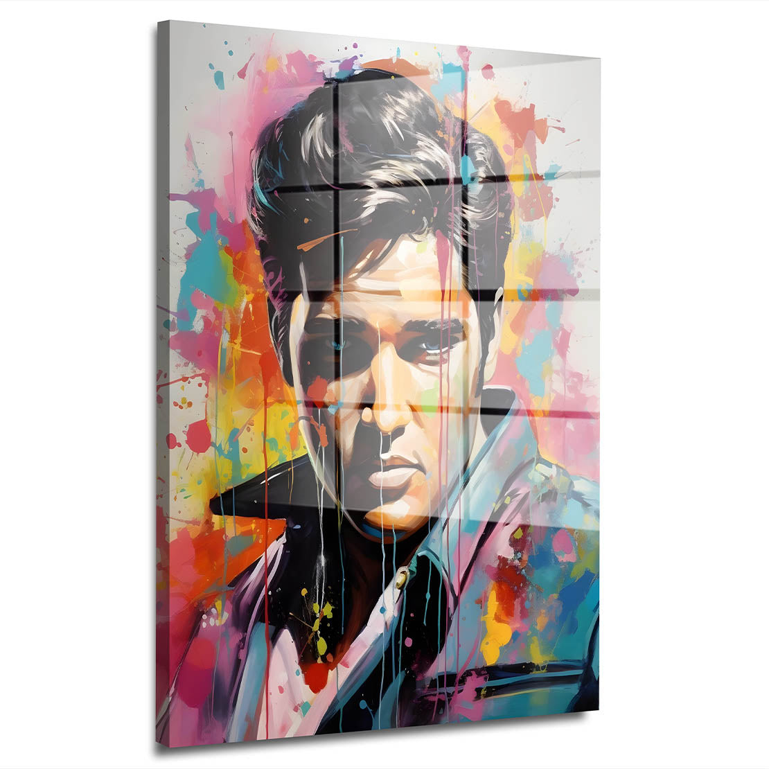 Pop Art Elvis Musiker Rock ’n’ Roll Acrylglasbild Wandbild Bild Wanddeko XL