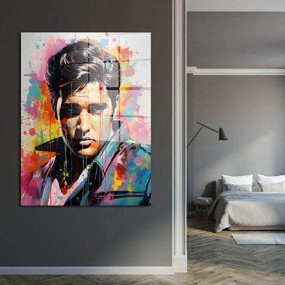 Pop Art Elvis Musiker Rock ’n’ Roll Acrylglasbild Wandbild Bild Wanddeko XL