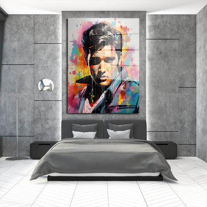 Pop Art Elvis Musiker Rock ’n’ Roll Acrylglasbild Wandbild Bild Wanddeko XL