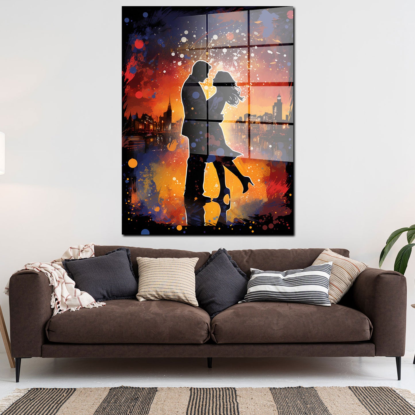 Pop Art Paar Colour Acrylglasbild Wandbild Bild Wanddeko Wohnzimmer XL