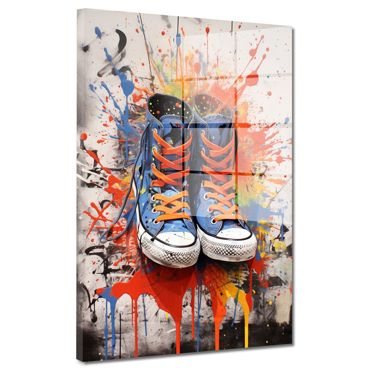 Pop Art Schuhe Splash Acrylglasbild Wandbild Bild Wanddeko Wohnzimmer XL