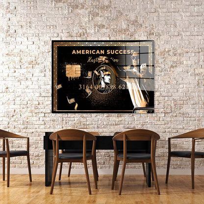 Pop Art Success Karte Leonardo Acrylglasbild Style Wandbild Bild Wanddeko Wohnzimmer XL