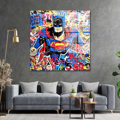 Pop Art Super Hero Acrylglasbild Wandbild Bild Wanddeko Wohnzimmer XL