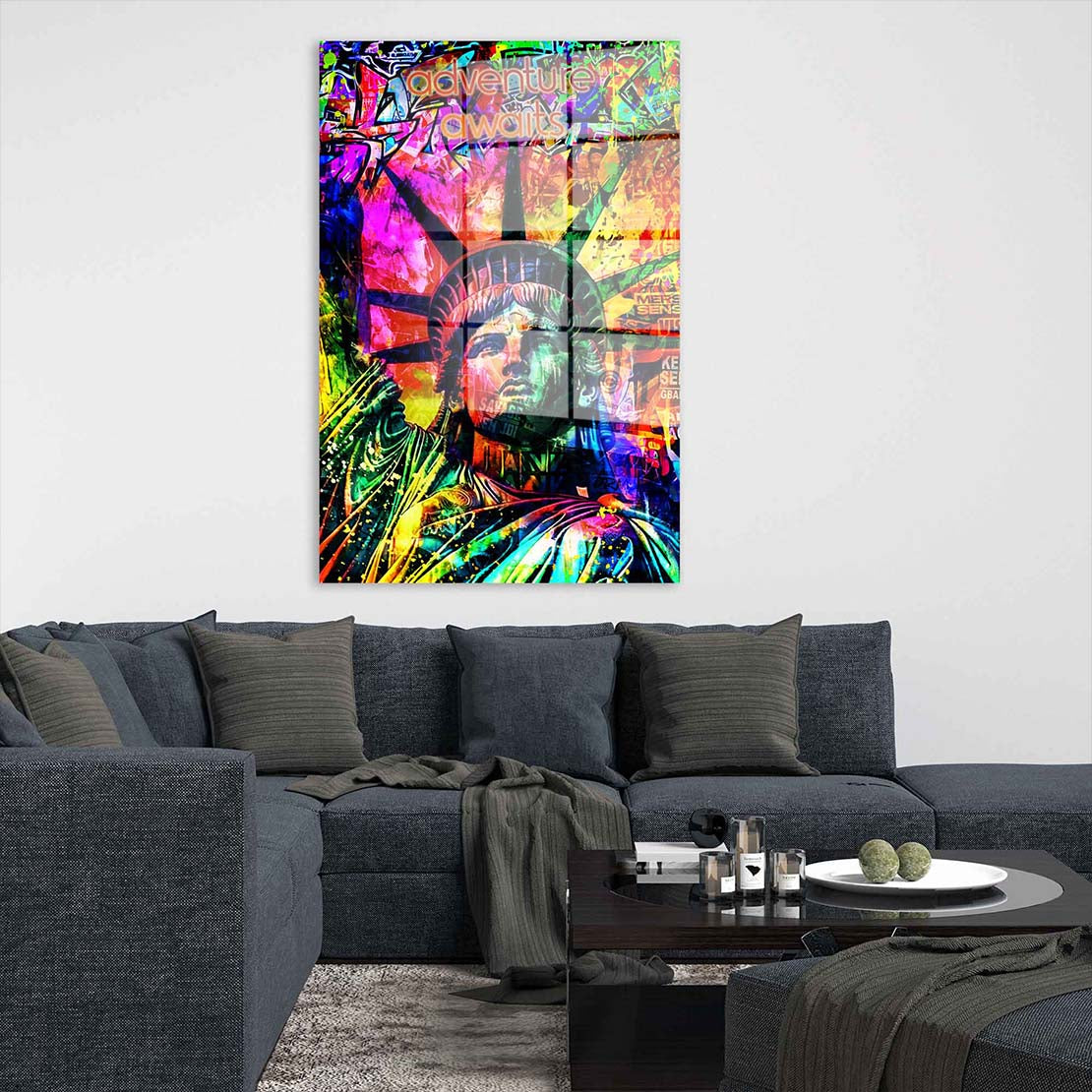 Pop Art USA New York Adventure Acrylglasbild Wandbild Bild Wanddeko XL