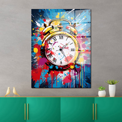 Pop Art Zeit Colour Acrylglasbild Wandbild Bild Wanddeko Wohnzimmer XL