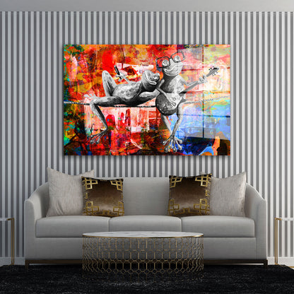 Pop Art zwei Frösche Acrylglasbild Wandbild Bild Wanddeko Wohnzimmer XL