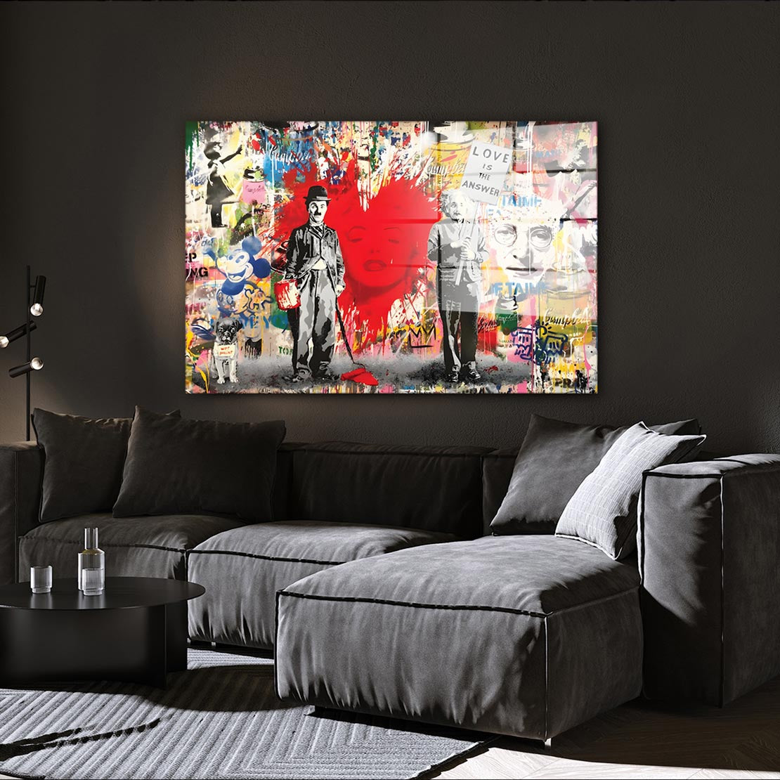 Pop Street Art Love Is The Answer Acrylglasbild Wandbild Bild Wanddeko Wohnzimmer XL