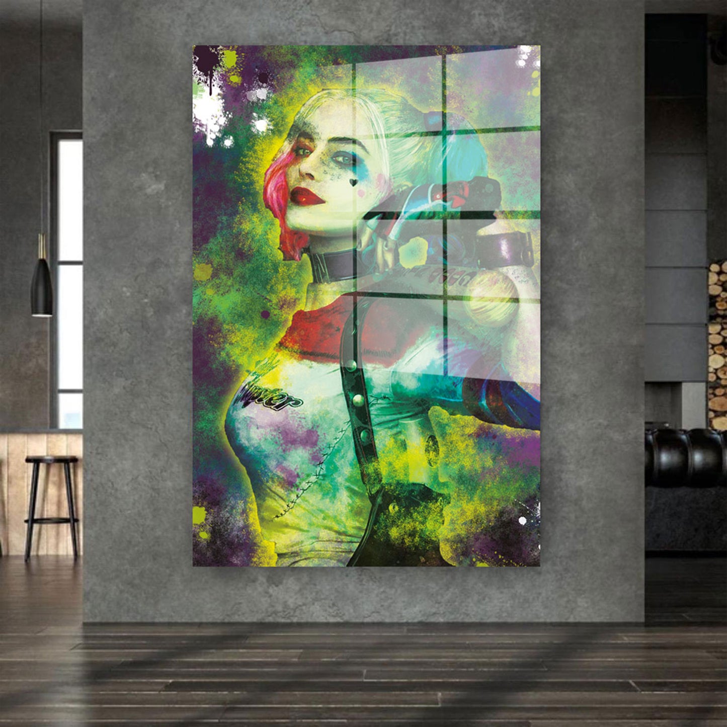 Quinn Abstract Pop Art Acrylglasbild Wandbild Bild Wanddeko Wohnzimmer XL